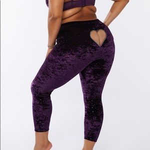 Savage x Fenty Purple Velvet Heart Cut Out Legging